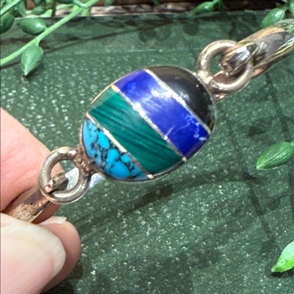 Silver Bracelet with Stone Inlay - Picture 3 of 7